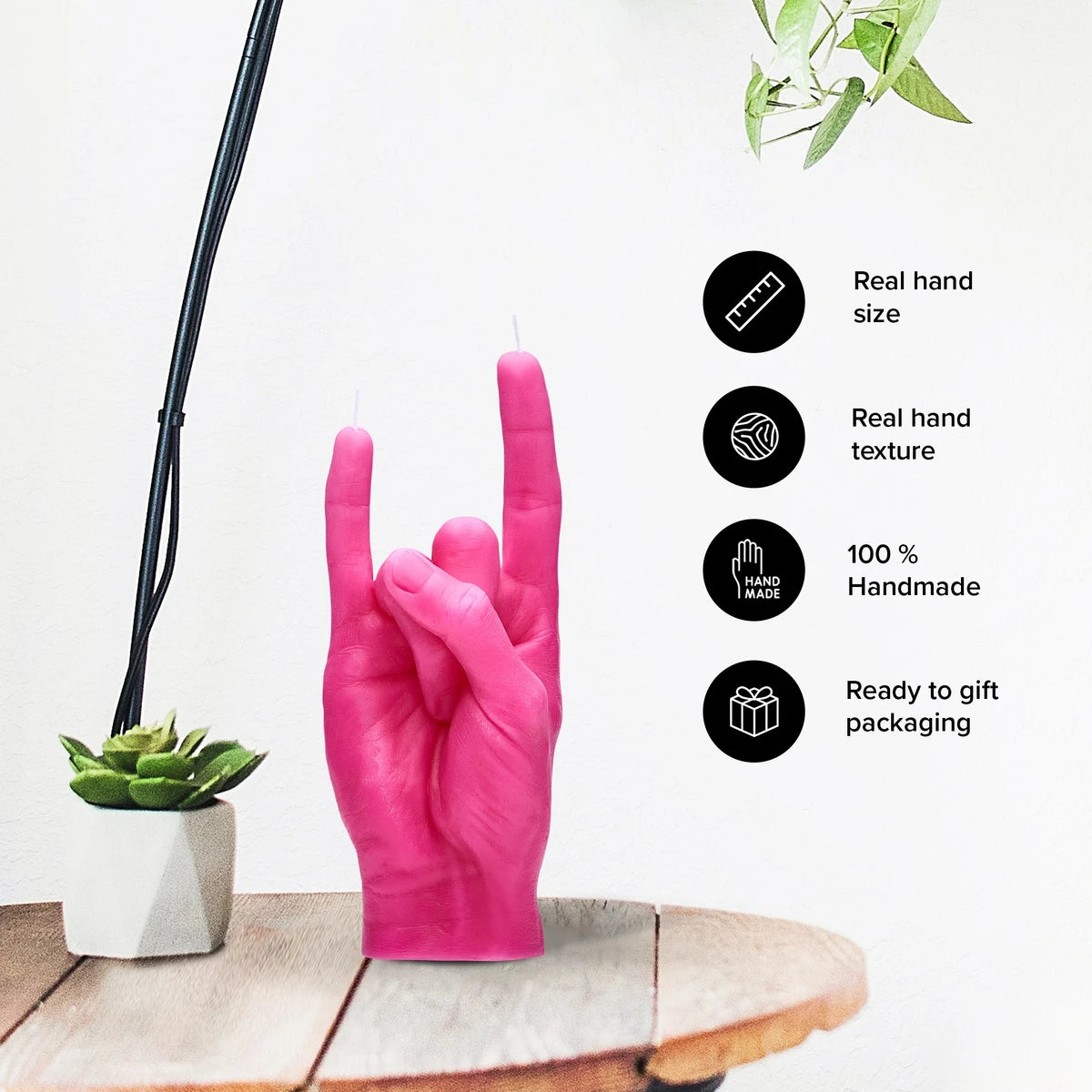 CandleHand "You Rock" Candle - Pink - Sumiye Co