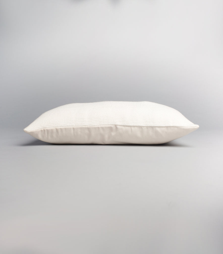 Solid Lumbar Pillow in Ivory Cotton - Sumiye Co