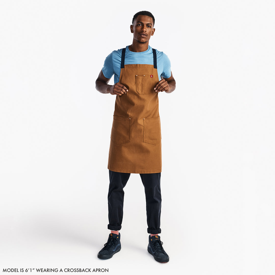 The Crossback Apron - Oyster Grey Denim - Sumiye Co