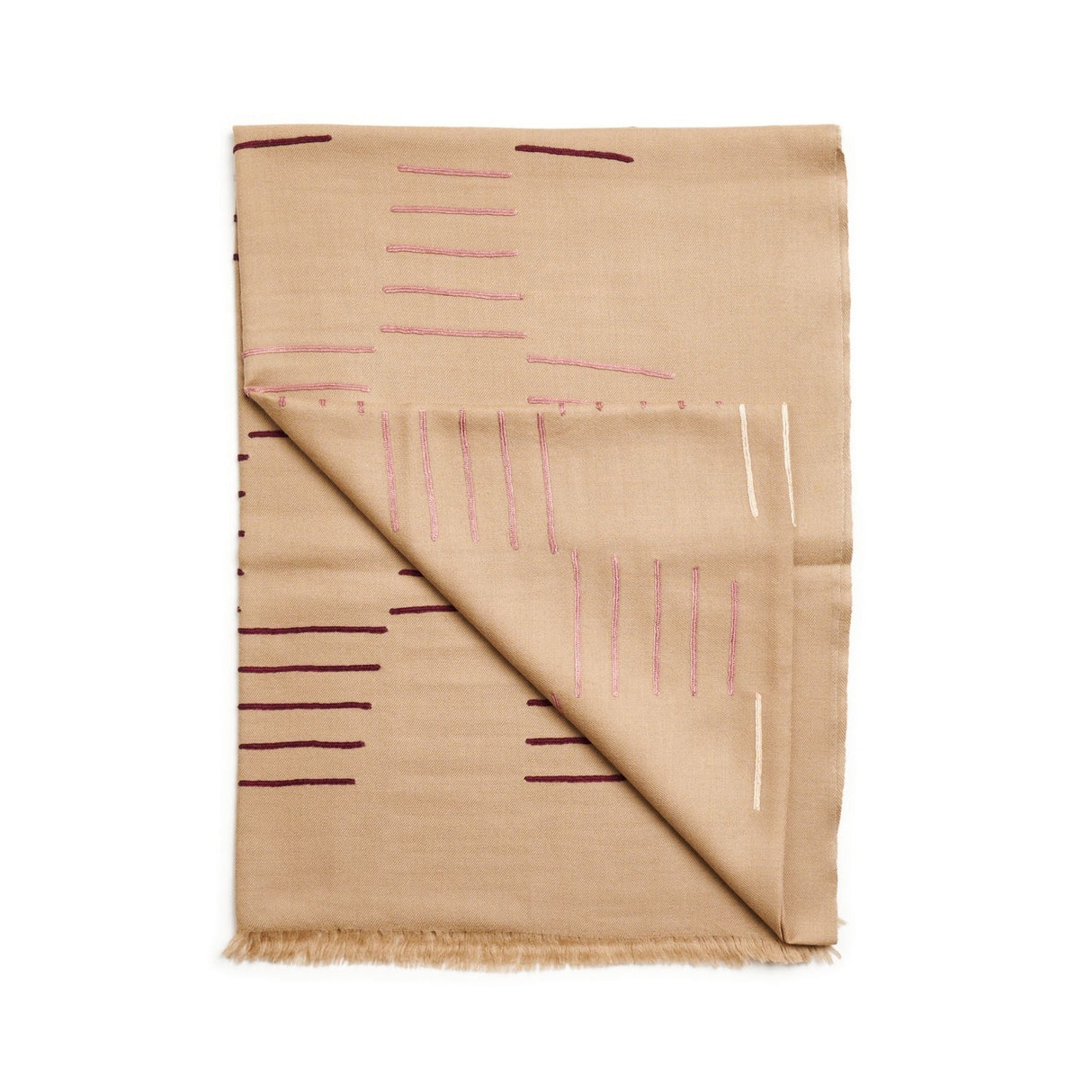 Sea Salt Pastel Green Hand Woven Hand Embroidered Silk Merino Classic Scarf - Sumiye Co