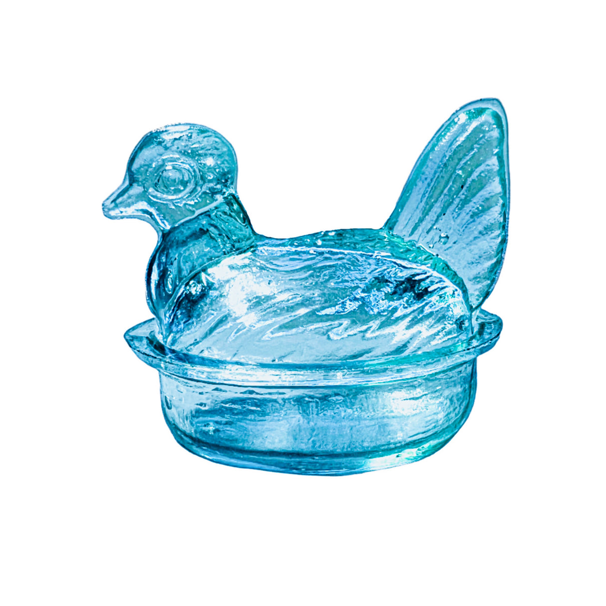 Nesting Hen Bowl & Lid - GLACIER BLUE | Hand Blown Glass - Colombia - Sumiye Co