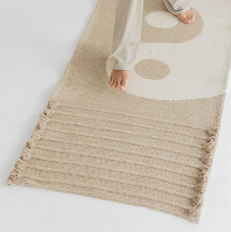 Yin-Yang Clay Yoga Rug Mat - Naturally Dyed Organic Cotton - Sumiye Co