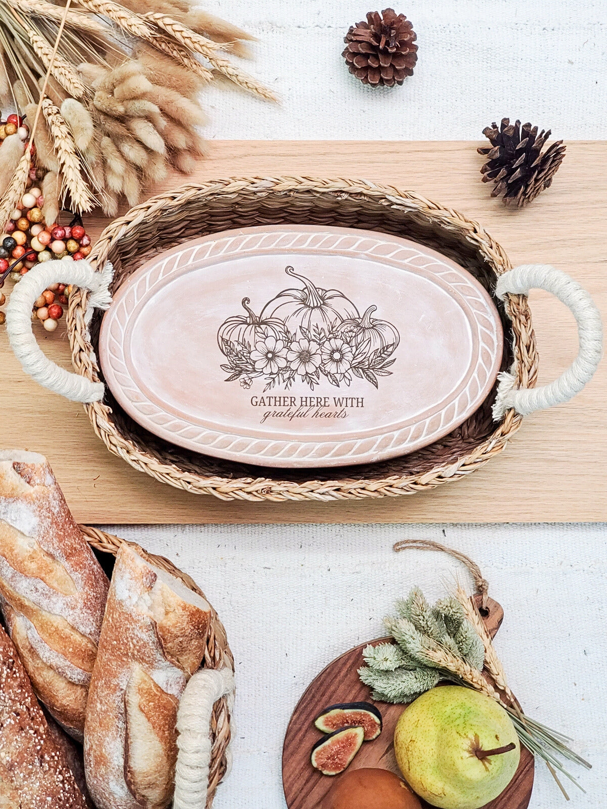 Bread Warmer & Basket - Pumpkin Oval-1
