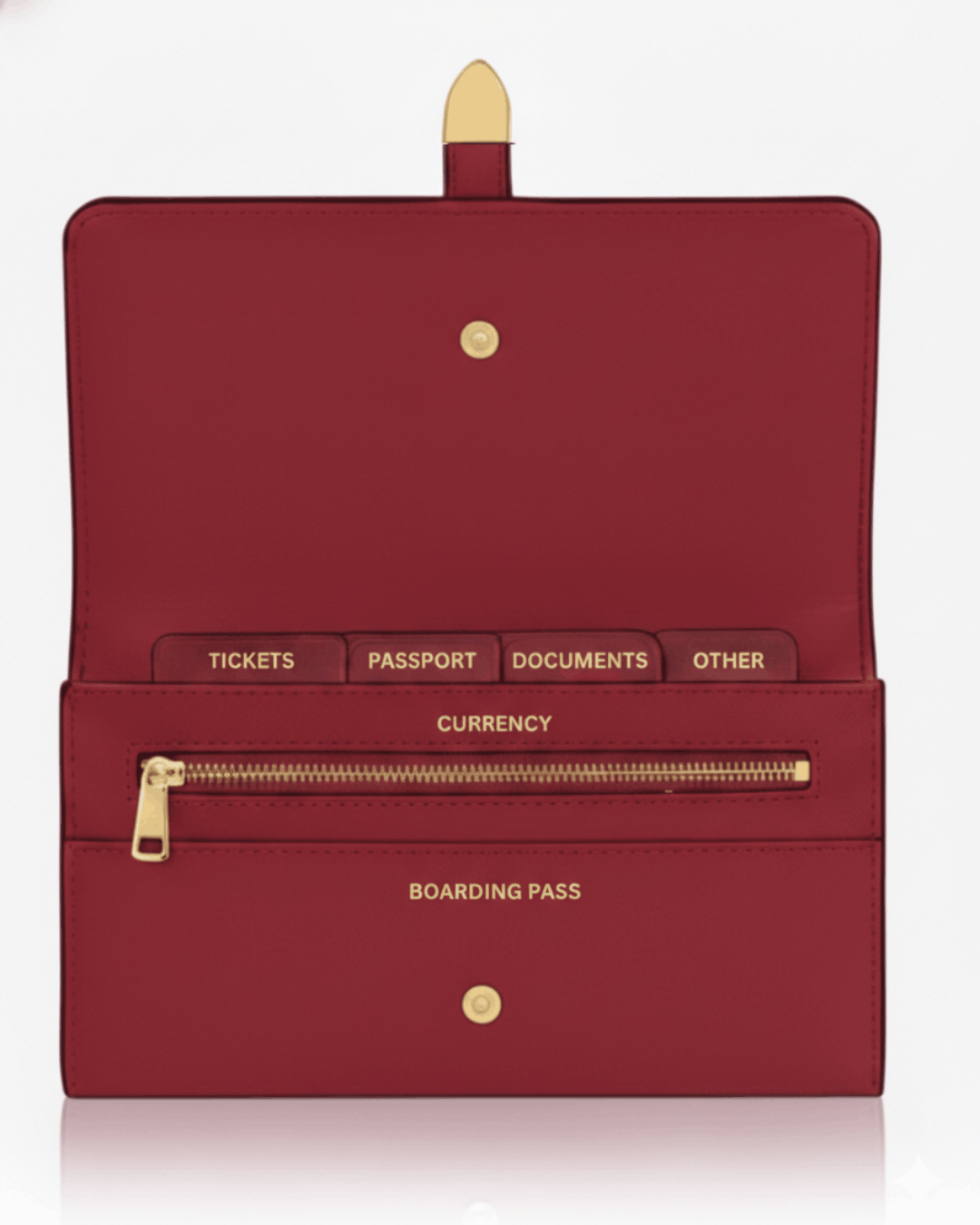 Aspen Red Plant-Based Leather Travel Wallet ( Available for Pre-order 9th April Delivery)-2