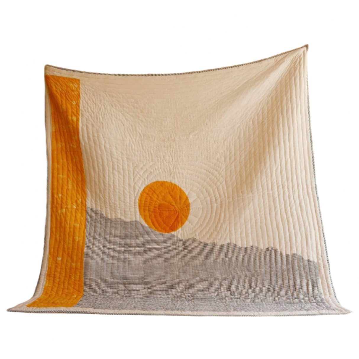 Textile with geometric pattern on a white background