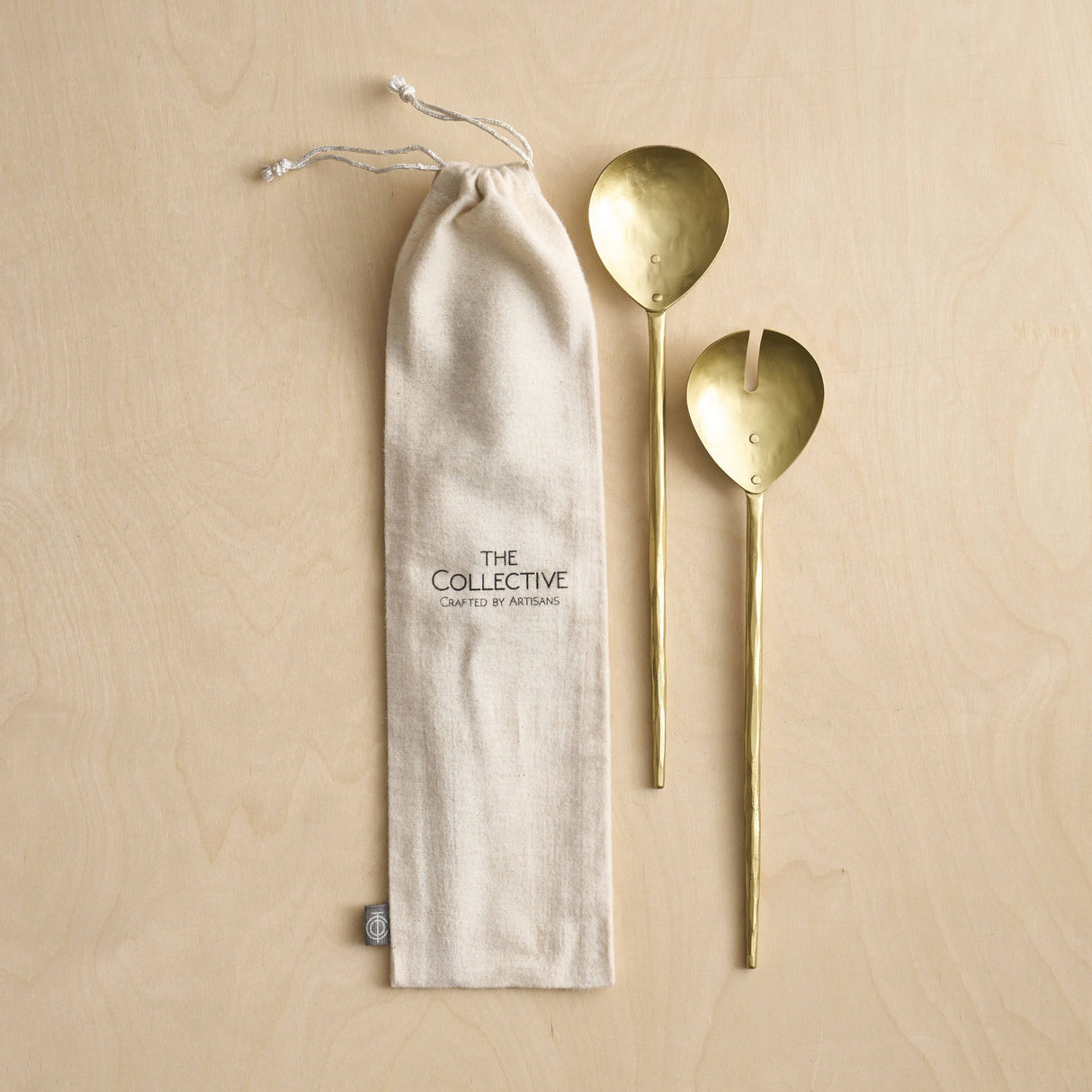 Forge Brass Salad Servers - Set of 2 - Sumiye Co