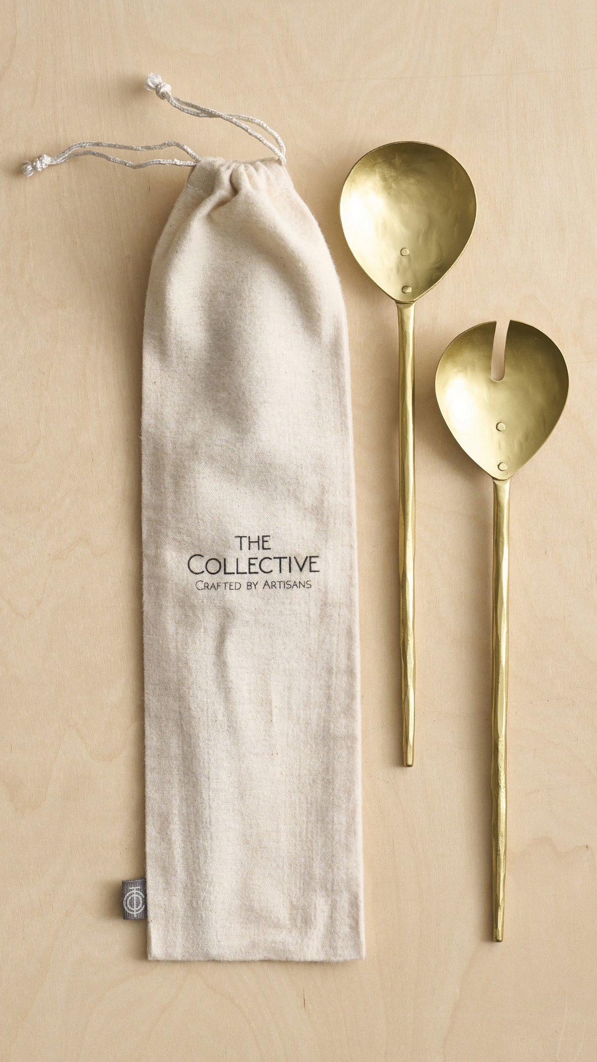 Forge Brass Salad Servers - Set of 2 - Sumiye Co
