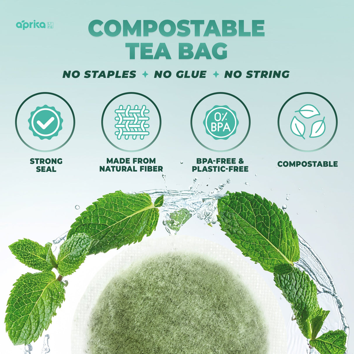 100% Pure Peppermint Herbal Tea, 60 Bags