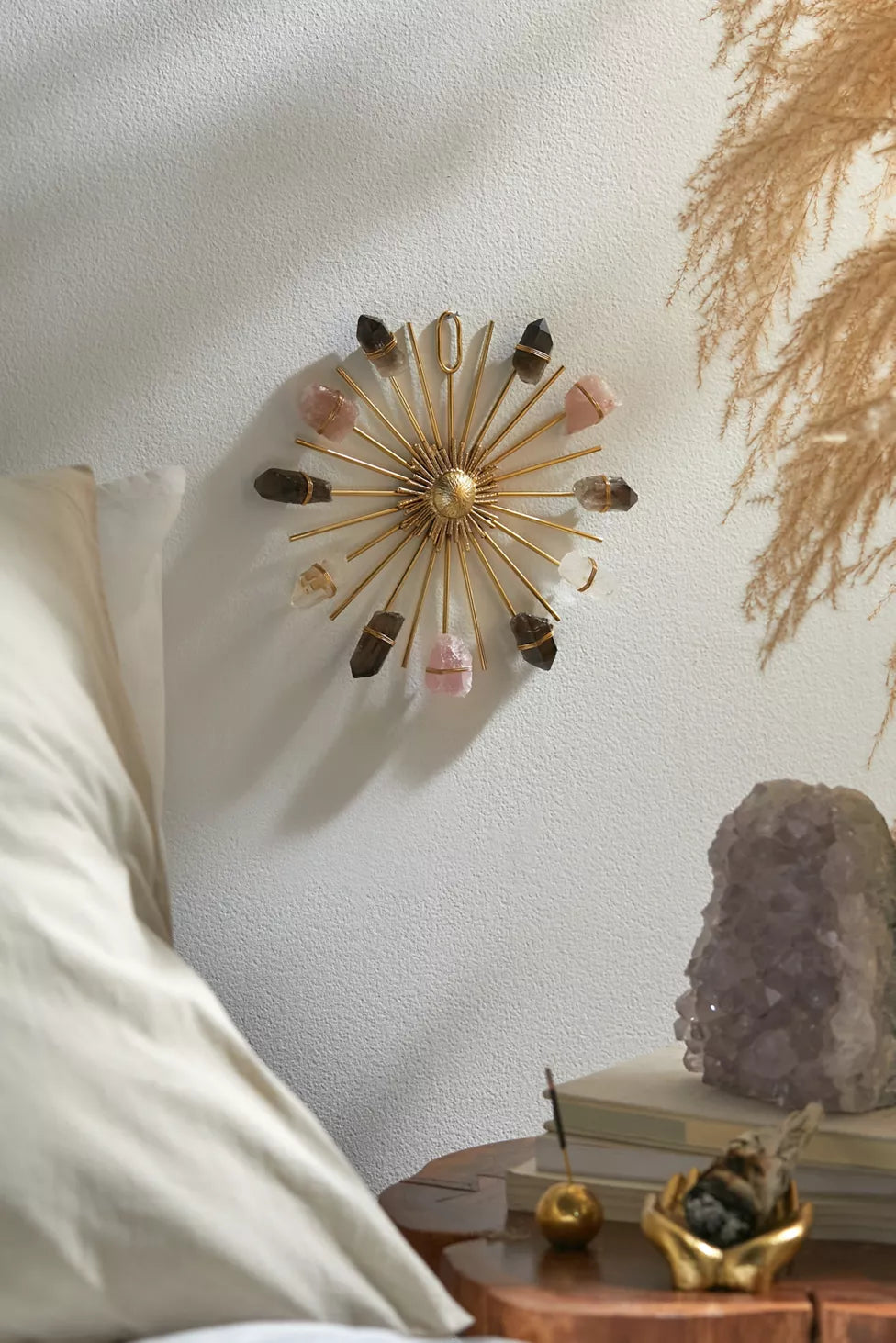 Triple Quartz Sunburst Healing Crystal Grid - Clear - Smoky - Rose - Sumiye Co