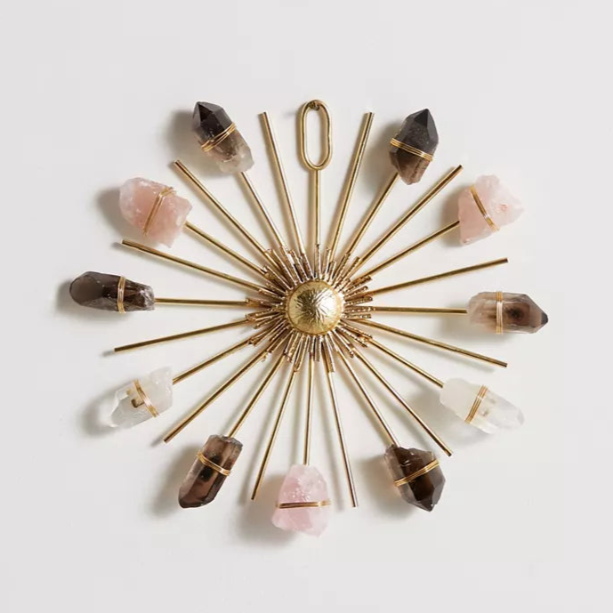 Triple Quartz Sunburst Healing Crystal Grid - Clear - Smoky - Rose - Sumiye Co
