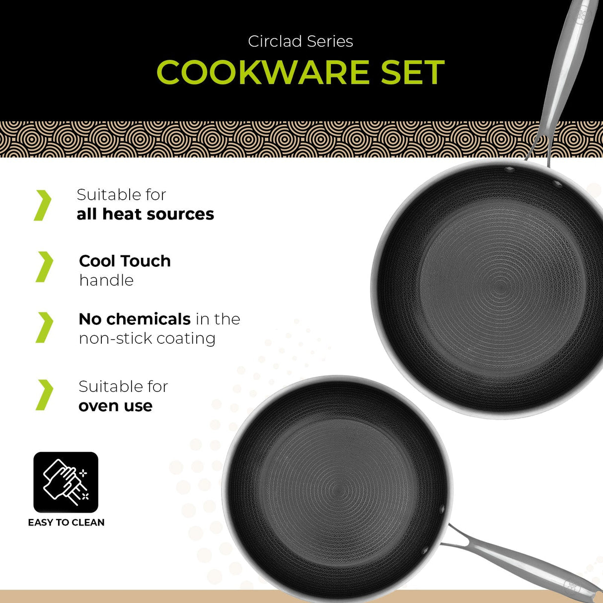 BE | LIVING CIRCLAD Series - 2 pcs Frying Pan Set 26 cm + 30 cm