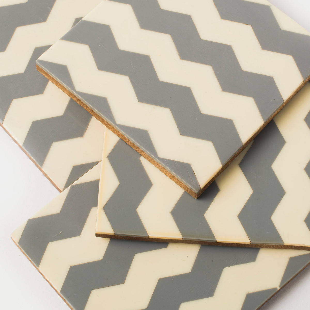 Inlaya Grey and Ivory Coasters