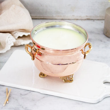 Copper Grapefruit Mint Jardinière Candle | Vintage Inspired French - Sumiye Co