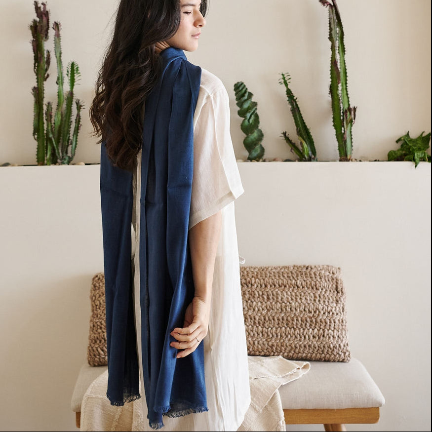 Hand Woven Linen Silk Blend Scarf