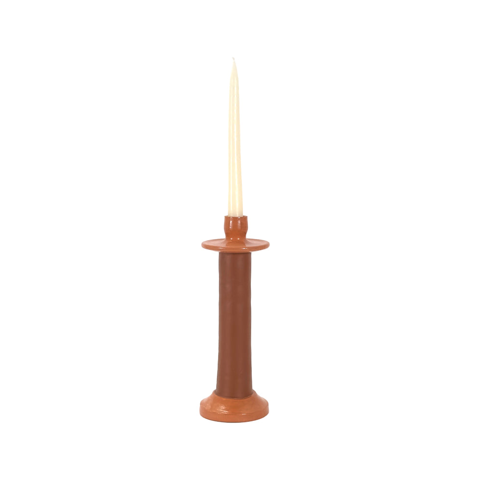 Alcantara-Frederic Leather-Wrapped Candle Holder | Morocco - Sumiye Co