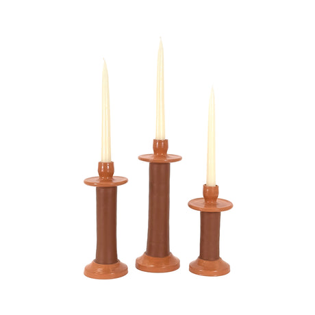 Alcantara-Frederic Leather-Wrapped Candle Holder | Morocco - Sumiye Co