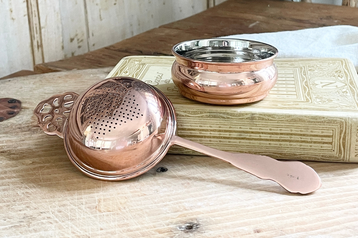 Copper Tea Strainer | Vintage Inspired French - Sumiye Co