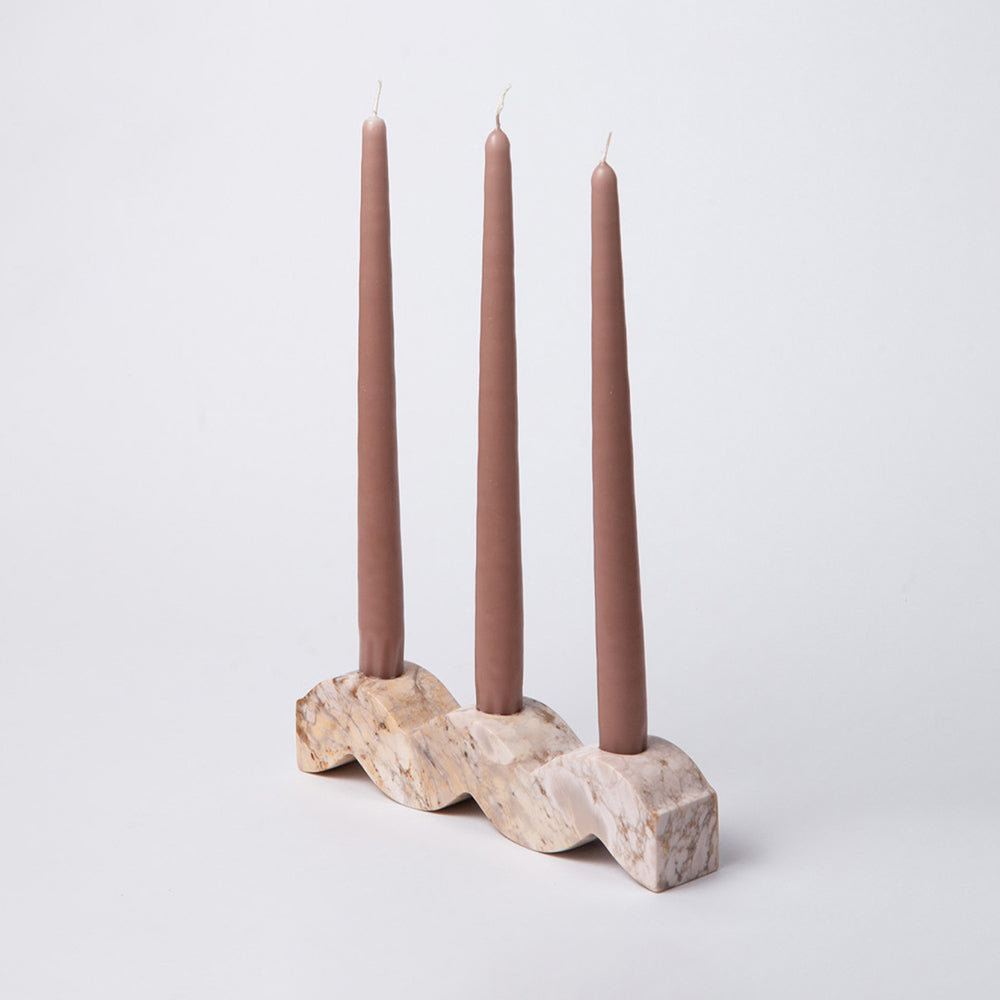 Wavy Candelabra - Creamy Soapstone - Sumiye Co