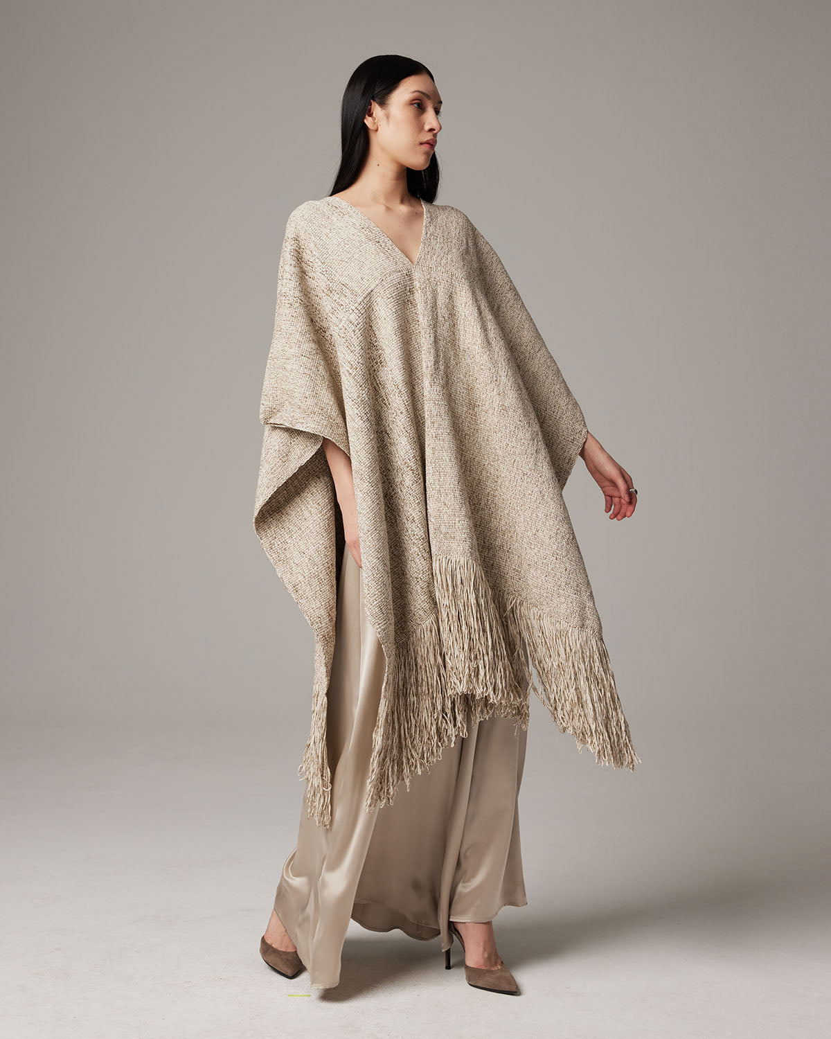 Long Marble Fringe Manta - Sumiye Co