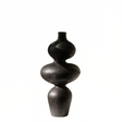 Black and gray ceramic vase on a white background
