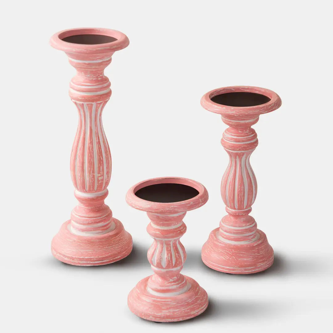 Rosé Reverie Pillar Candleholder Set - Sumiye Co
