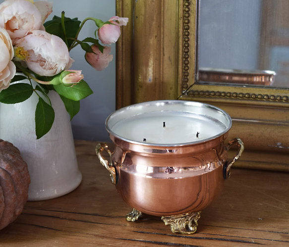 Copper Grapefruit Mint Jardinière Candle | Vintage Inspired French - Sumiye Co