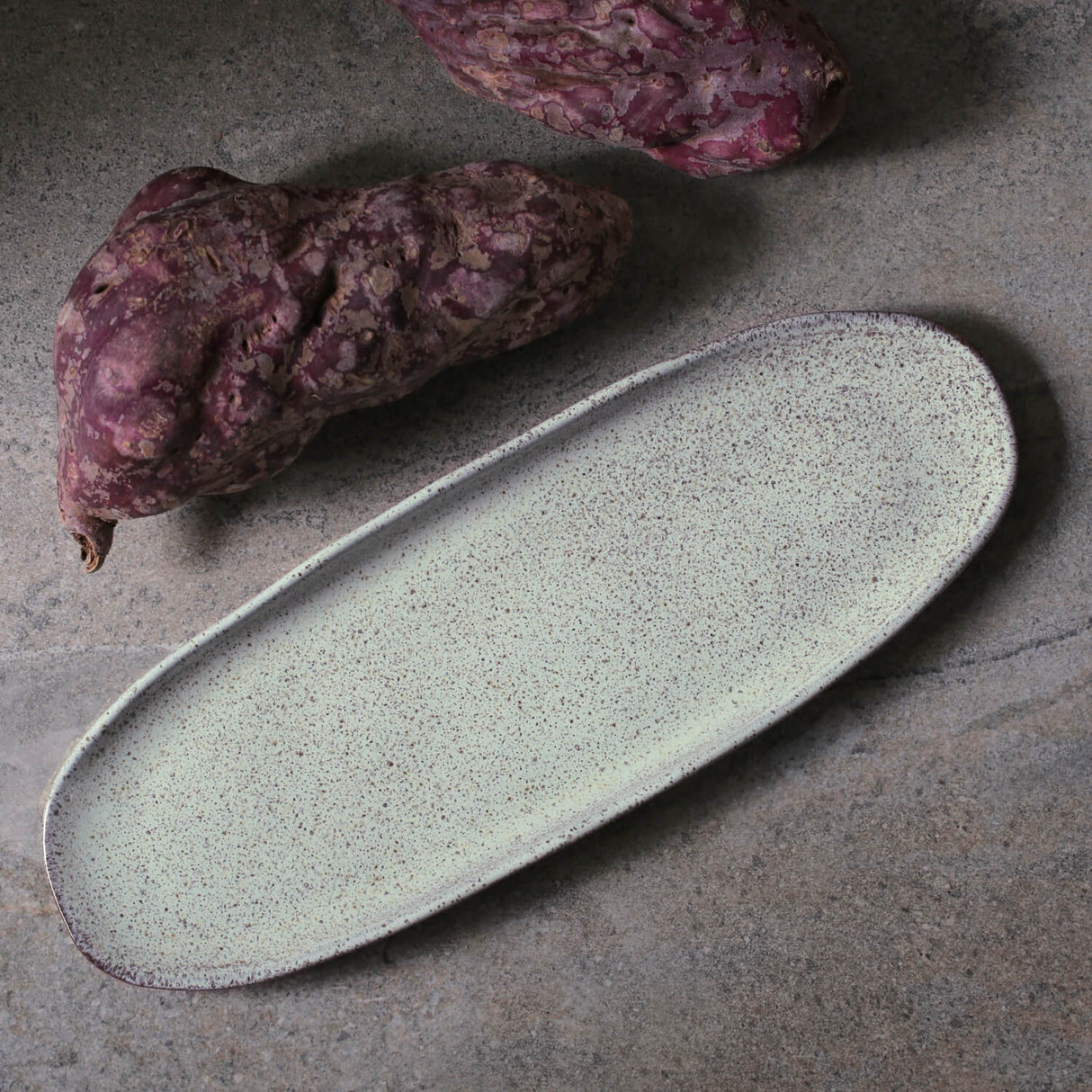Shallow Organic Oval Platter Large Set of 4