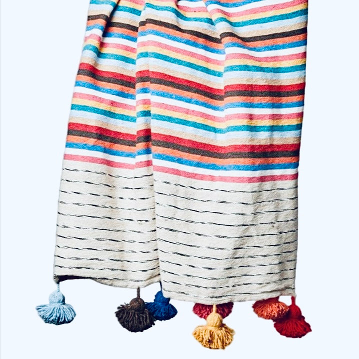 Moroccan Tasseled Blankets 78" x 58" - Sumiye Co