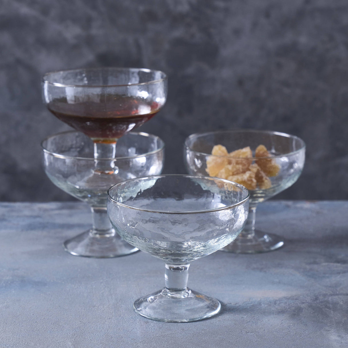 Pebbled Footed Small Compotes - Set of 4 - Sumiye Co