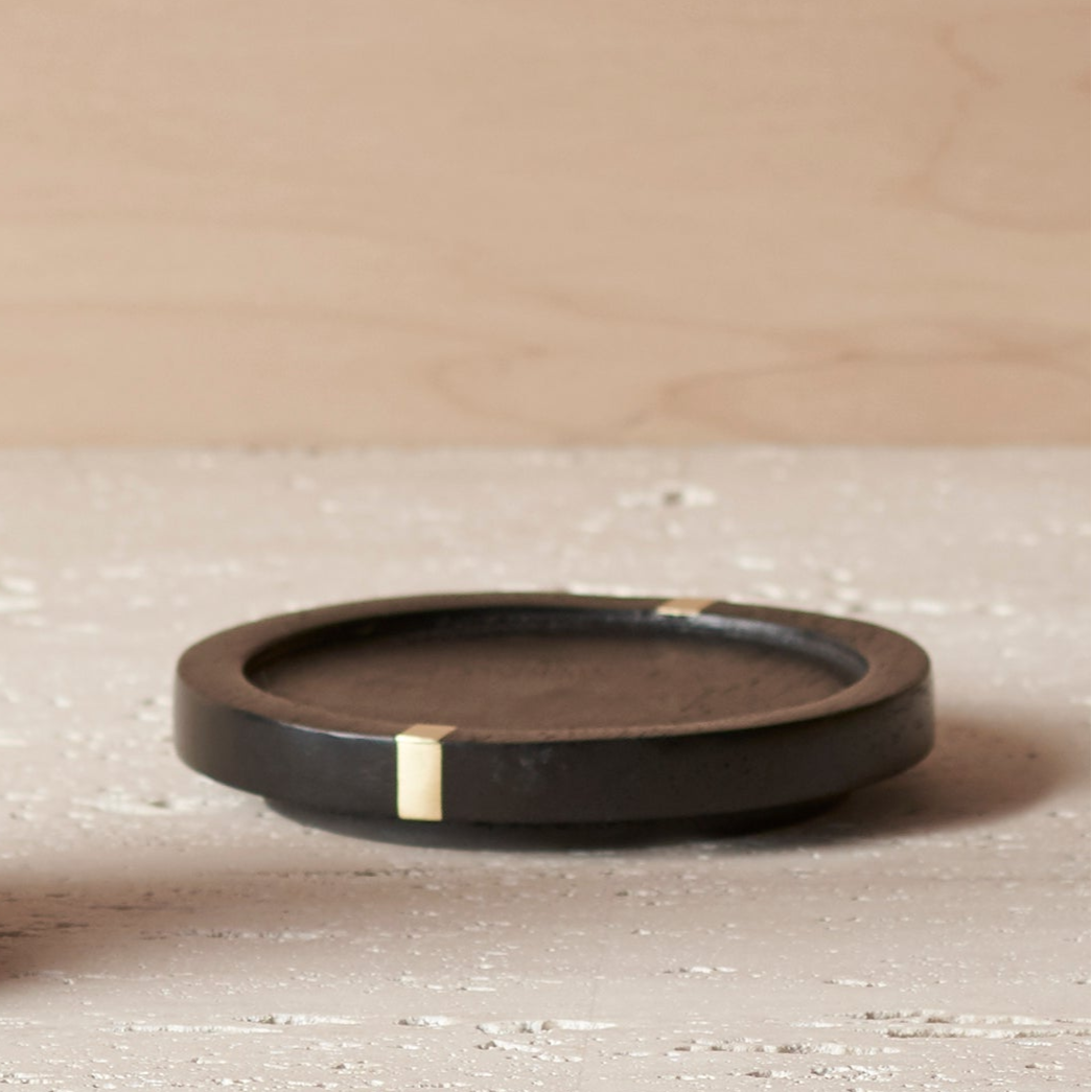 Mango Wood & Brass Coasters Set of 4 - Sumiye Co