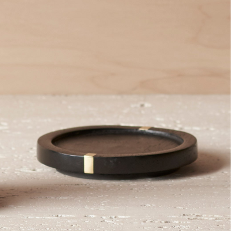 Mango Wood & Brass Coasters Set of 4 - Sumiye Co