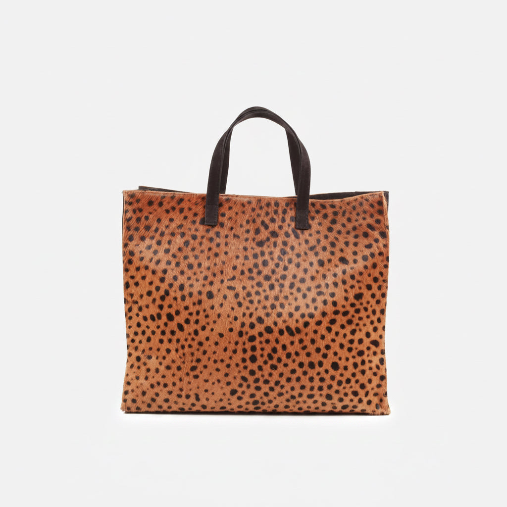 Tote-Leopard Genuine Calf Hair - Sumiye Co