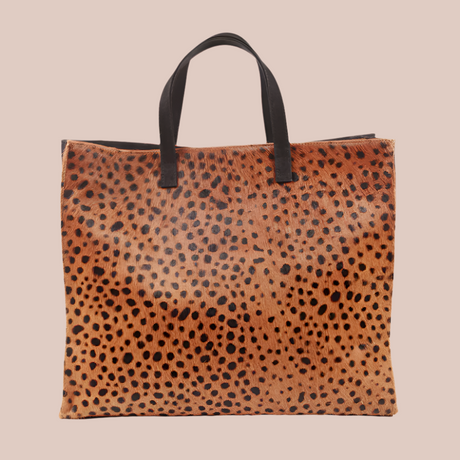 Tote-Leopard Genuine Calf Hair - Sumiye Co
