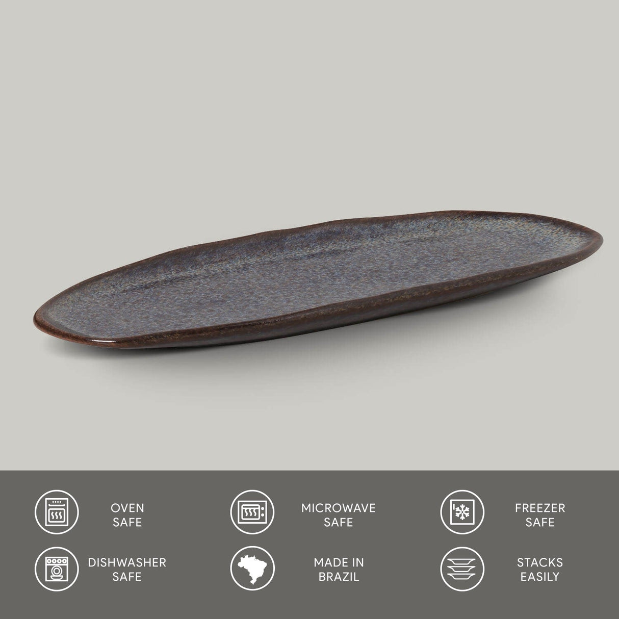 Shallow Organic Oval Platter Large Set of 4
