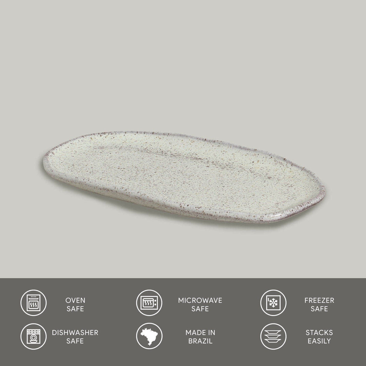 Shallow Organic Oval Platter Small Set of 4
