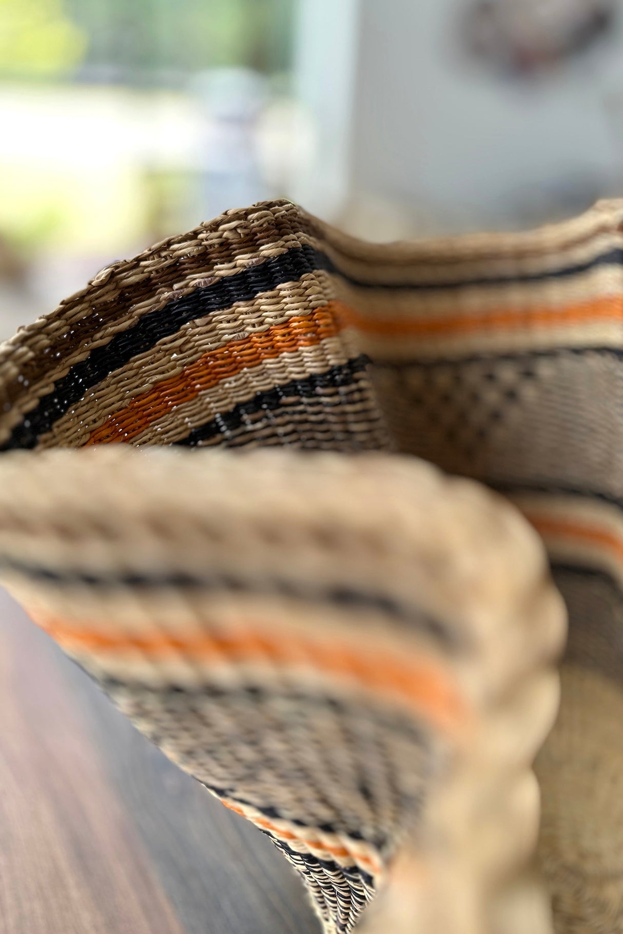 Handwoven Wave Basket - Earth Colors - Sumiye Co