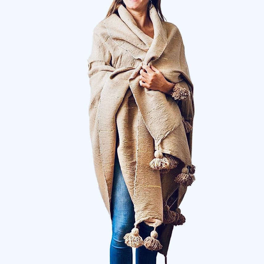 Moroccan Tasseled Blankets 78" x 58" - Sumiye Co