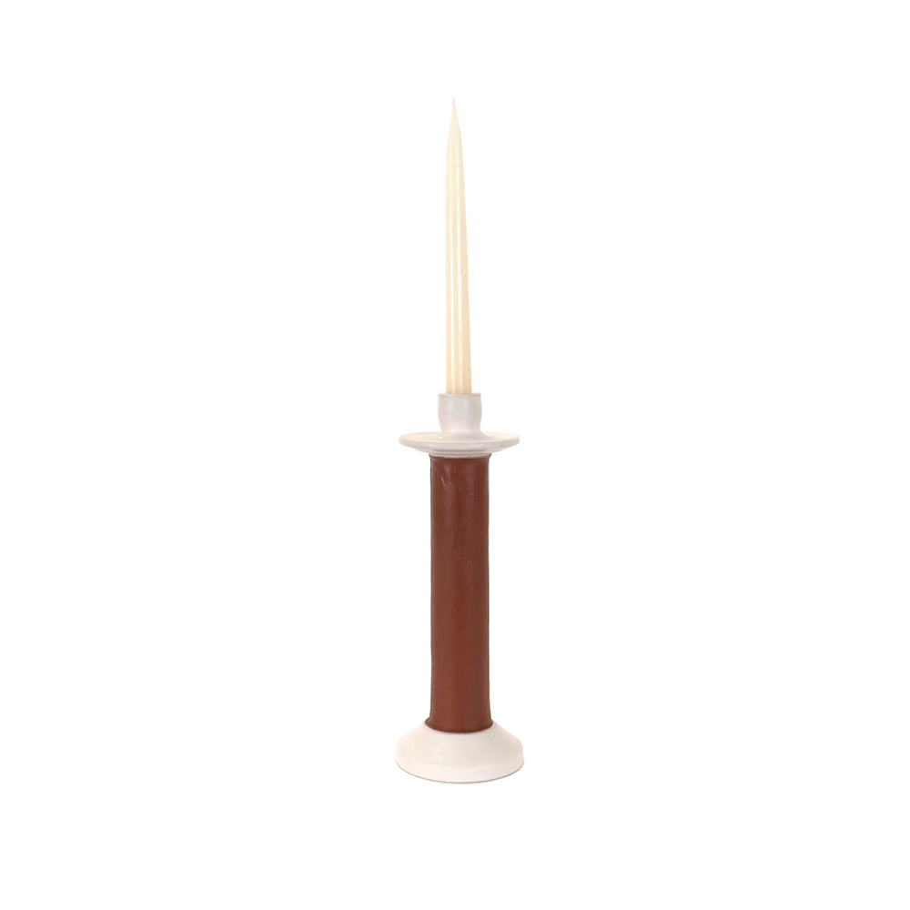 Alcantara-Frederic Leather-Wrapped Candle Holder | Morocco - Sumiye Co