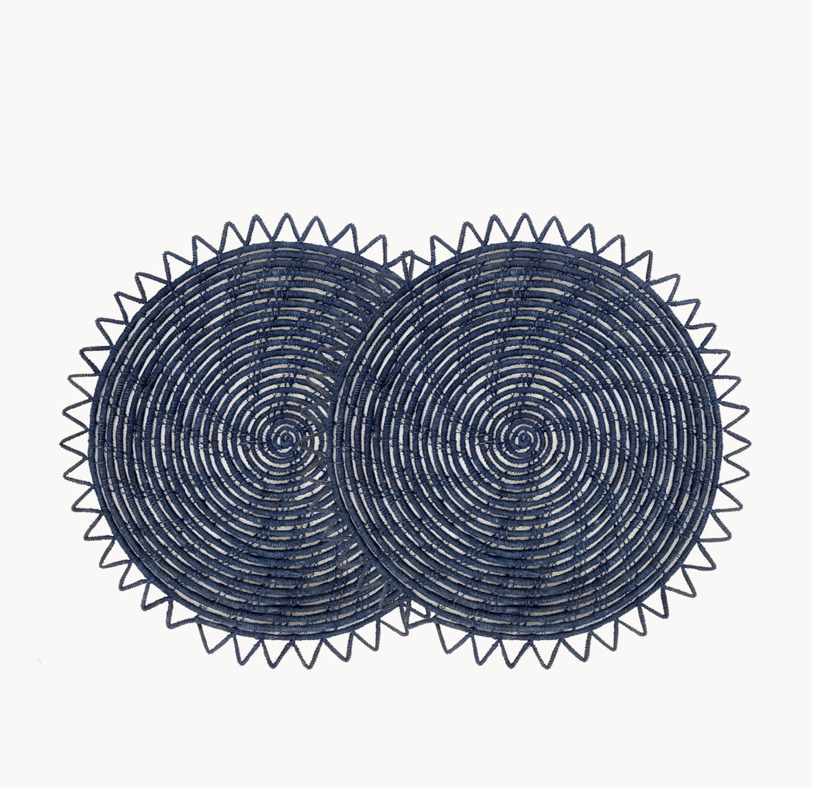 Surya Woven Palm Fiber Placemat - Indigo Blue (Set of 2) - Sumiye Co