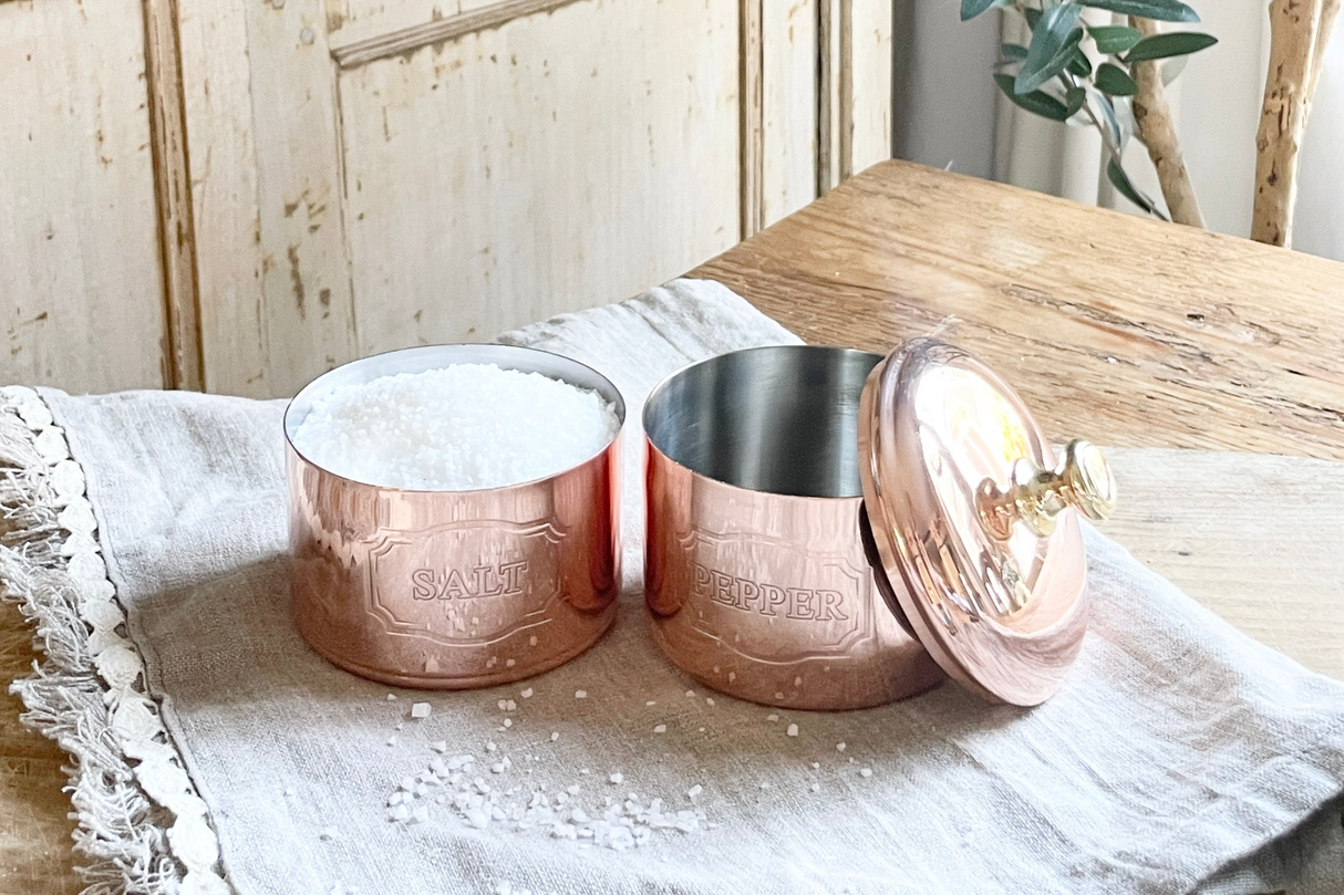 Copper Salt & Pepper Cellar | Vintage French Inspired - Sumiye Co