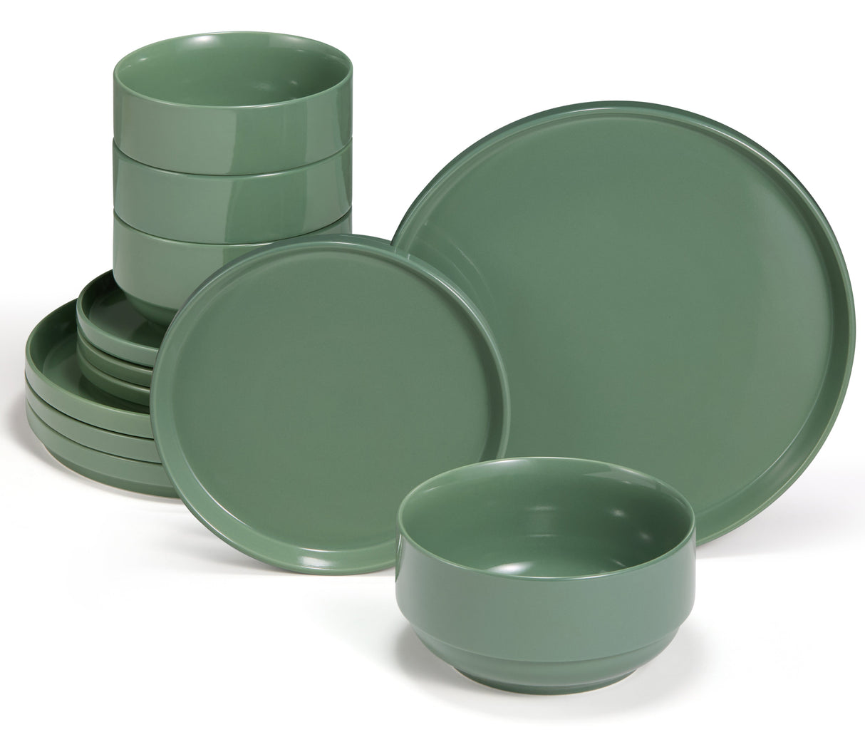 Dinnerware Set, 12 Piece Service for 4, Ceramic, Cambridge Classics