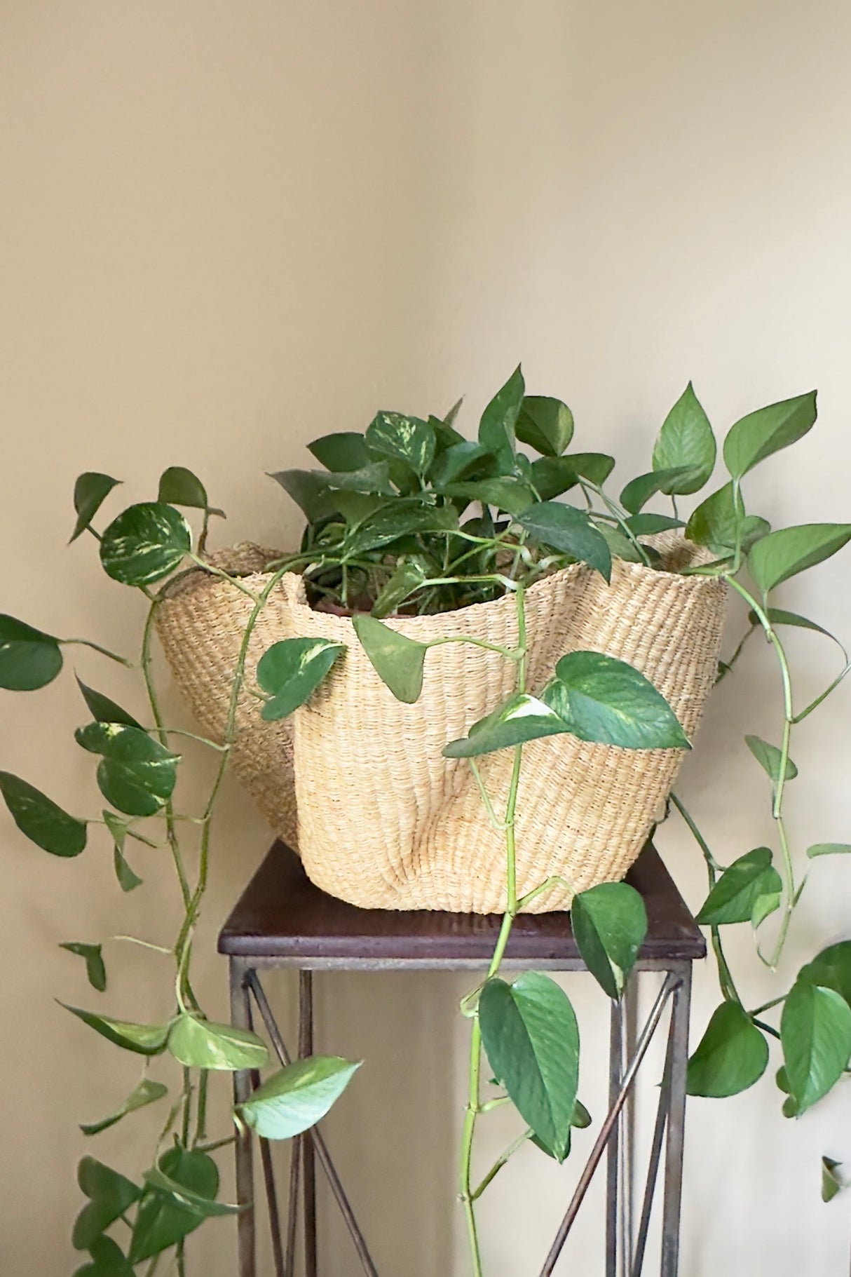 Handwoven Wave Basket - Natural