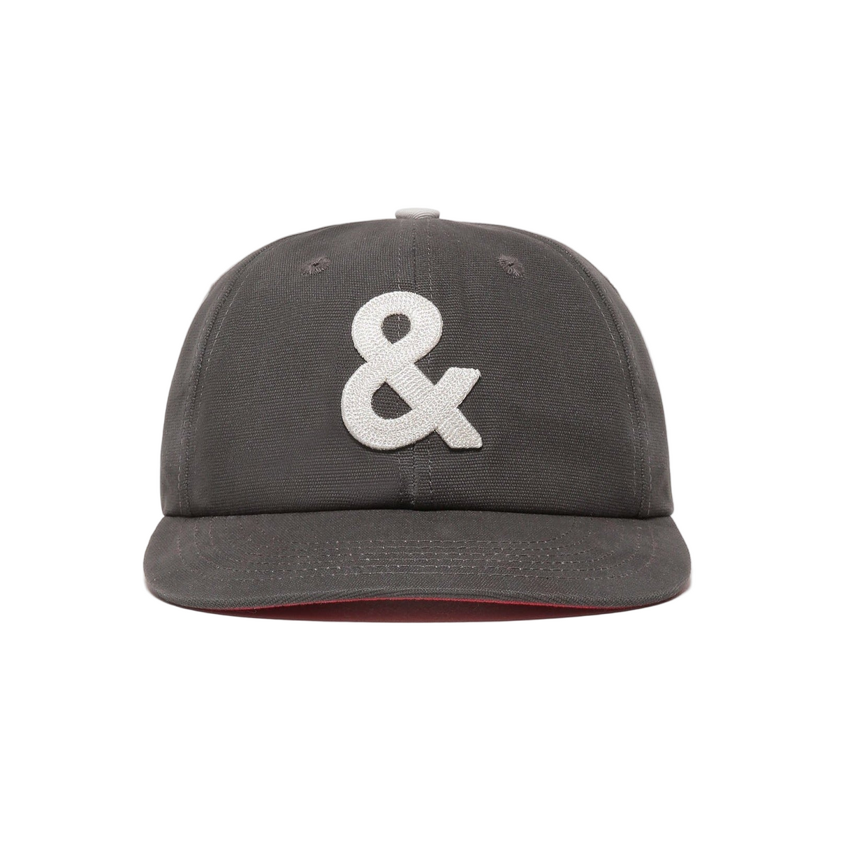 Gray cap with a white ampersand symbol on a white background