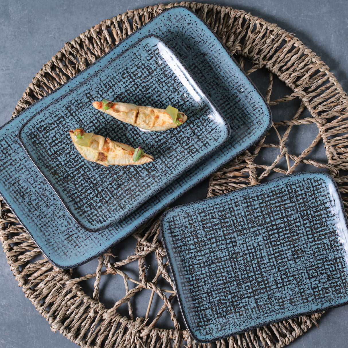 Rectangular Platter Juta Medium Set of 4