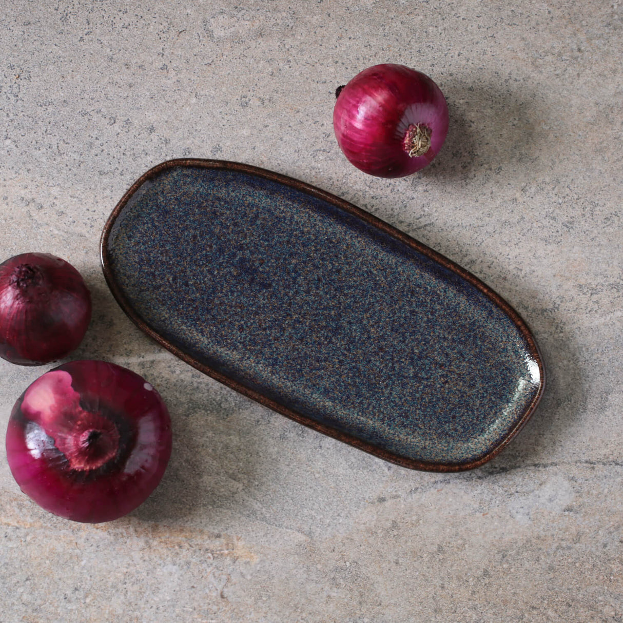 Shallow Organic Oval Platter Small Set of 4