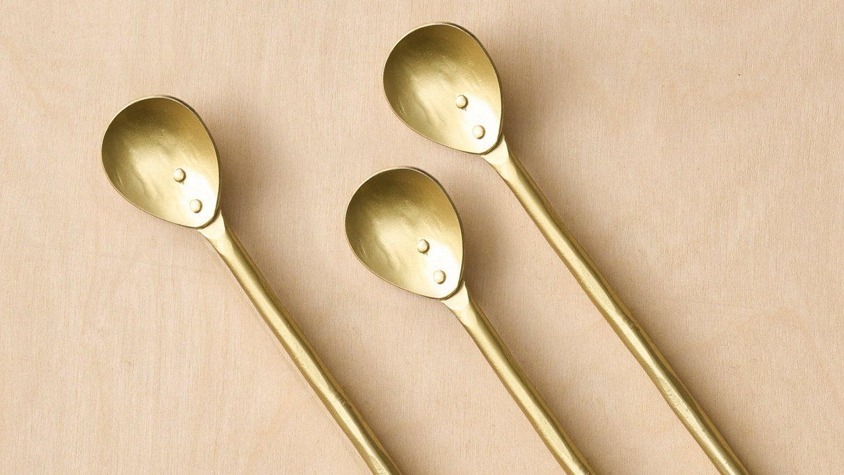 Forge Brass Tasting Spoons - Set of 3 - Sumiye Co
