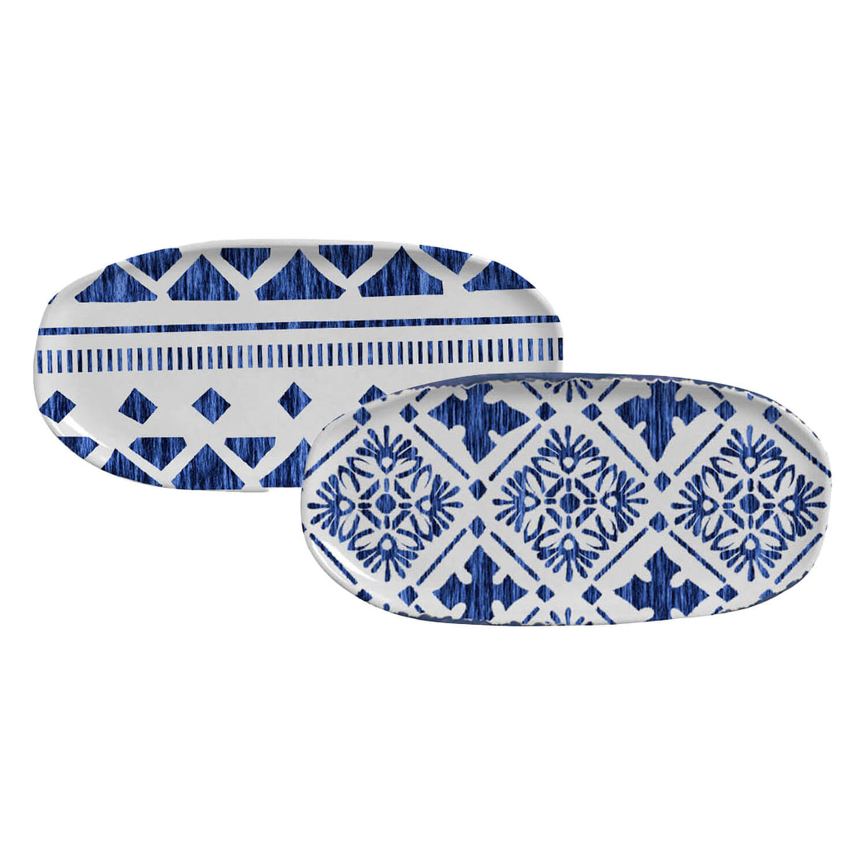 Shallow Organic Oval Platter Small Set of 4