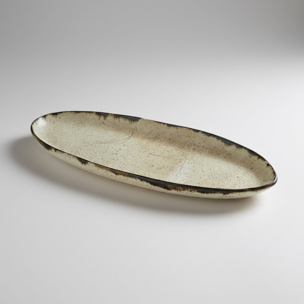 Luna Large Oval Trays | Farmhouse Style Stoneware Clay - Sumiye Co
