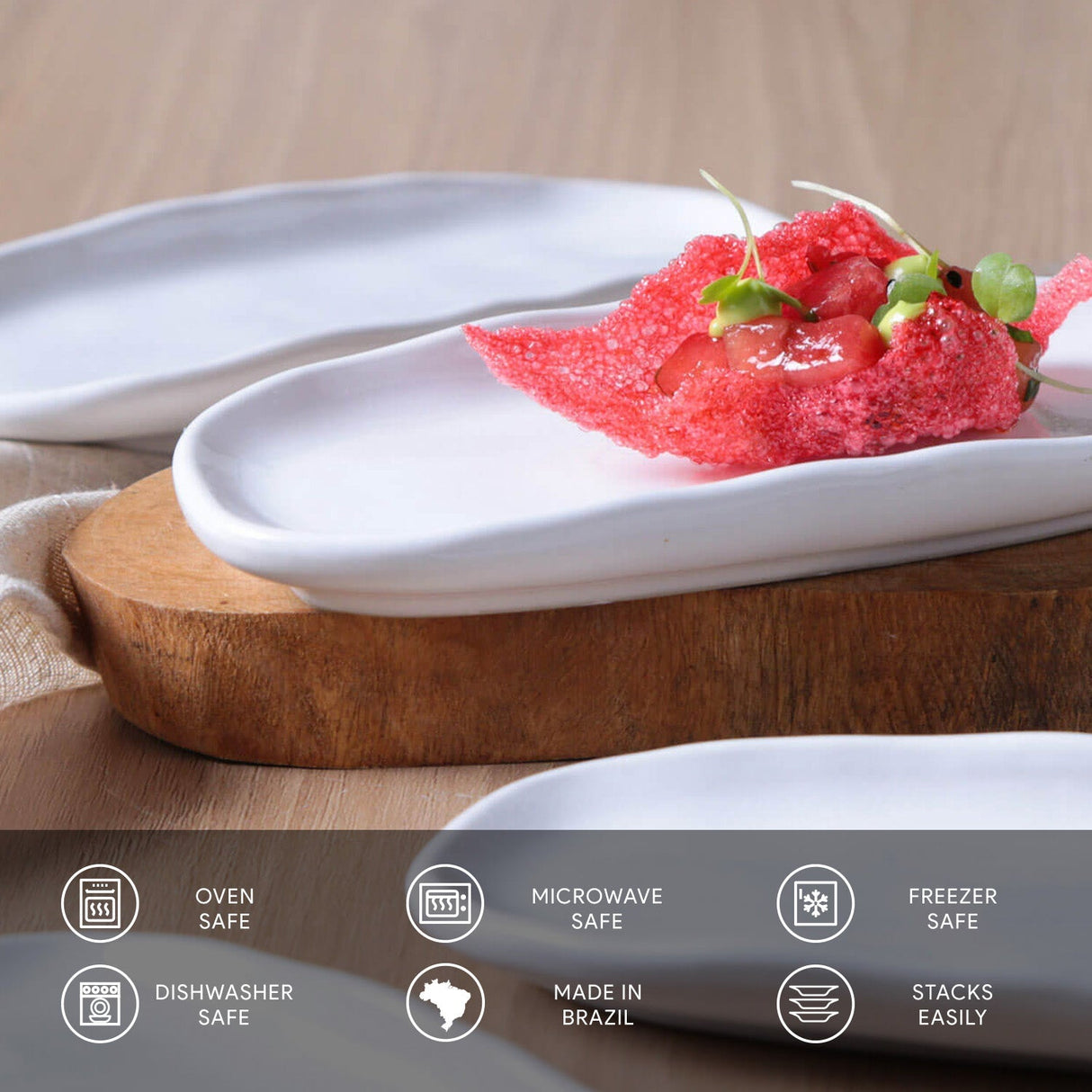 Shallow Organic Oval Platter Mini Set of 4