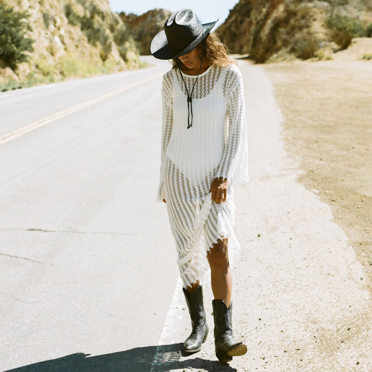 Karina Straw Cowboy Hat - Black